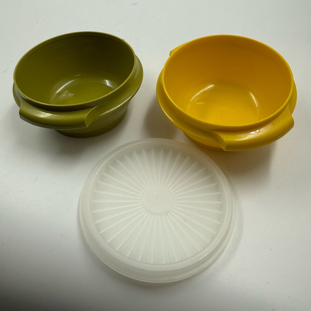 Vintage Tupperware Storage Bowl Small X 2 1 Lid